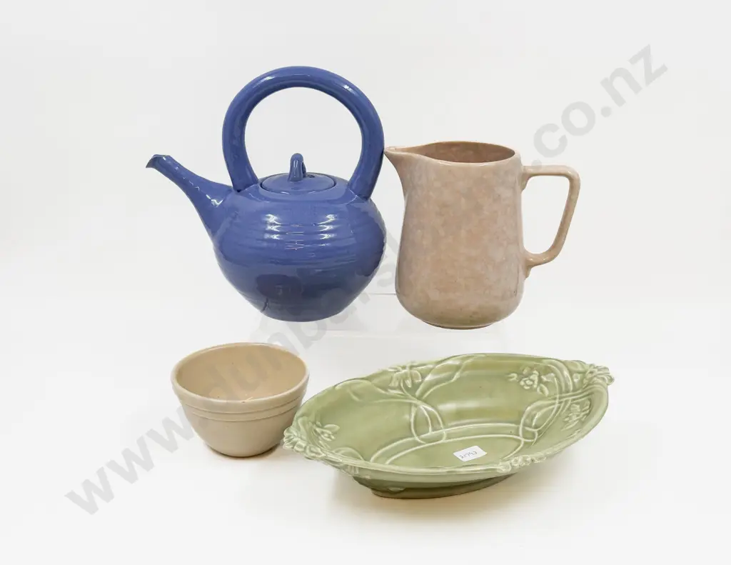 Three Pieces of Assorted Temuka with Glazed Teapot Image 1++