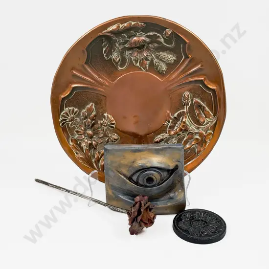 Copper Tray with Wall Hanging and Copper Rose etc