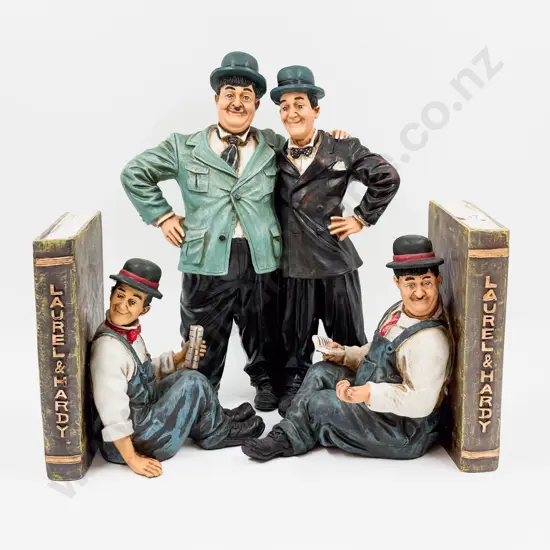 Laurel & Hardy Bookends with Matching Figure Group