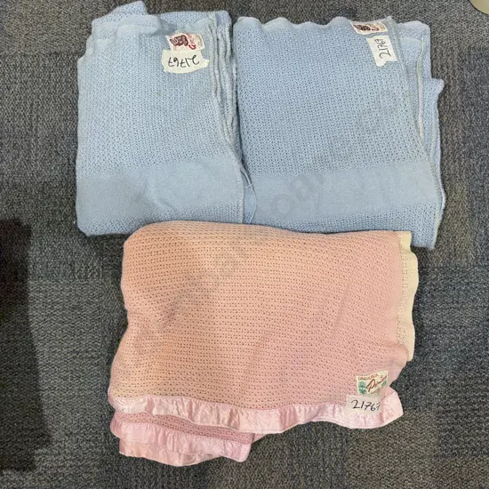 Pair of Vintage NZ  Woolen Blankets Together With Similar