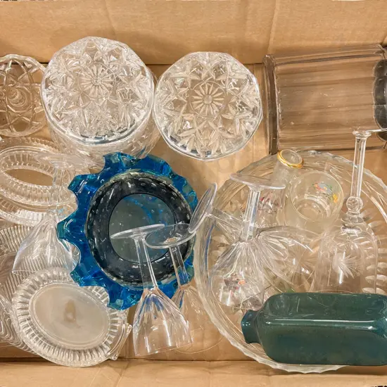 Qty of Assorted Glassware Together with RD Vase