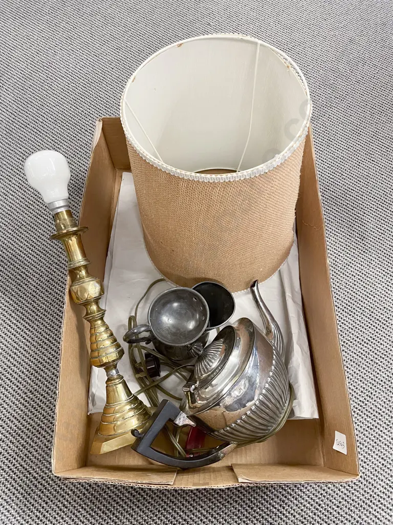 Brass Table Lamp and Assorted S/P Image 1++