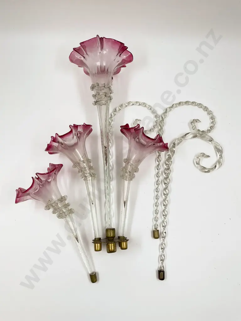 Victorian Cranberry Glass Epergne Image 1++