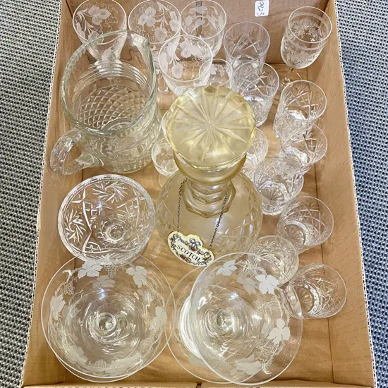 Qty of Assorted Crystal and Glassware