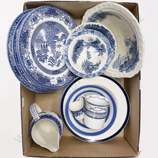 Qty of Assorted Blue and White China