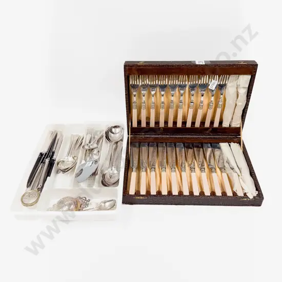 Boxed Fish Service with Tray of Assorted Cutlery