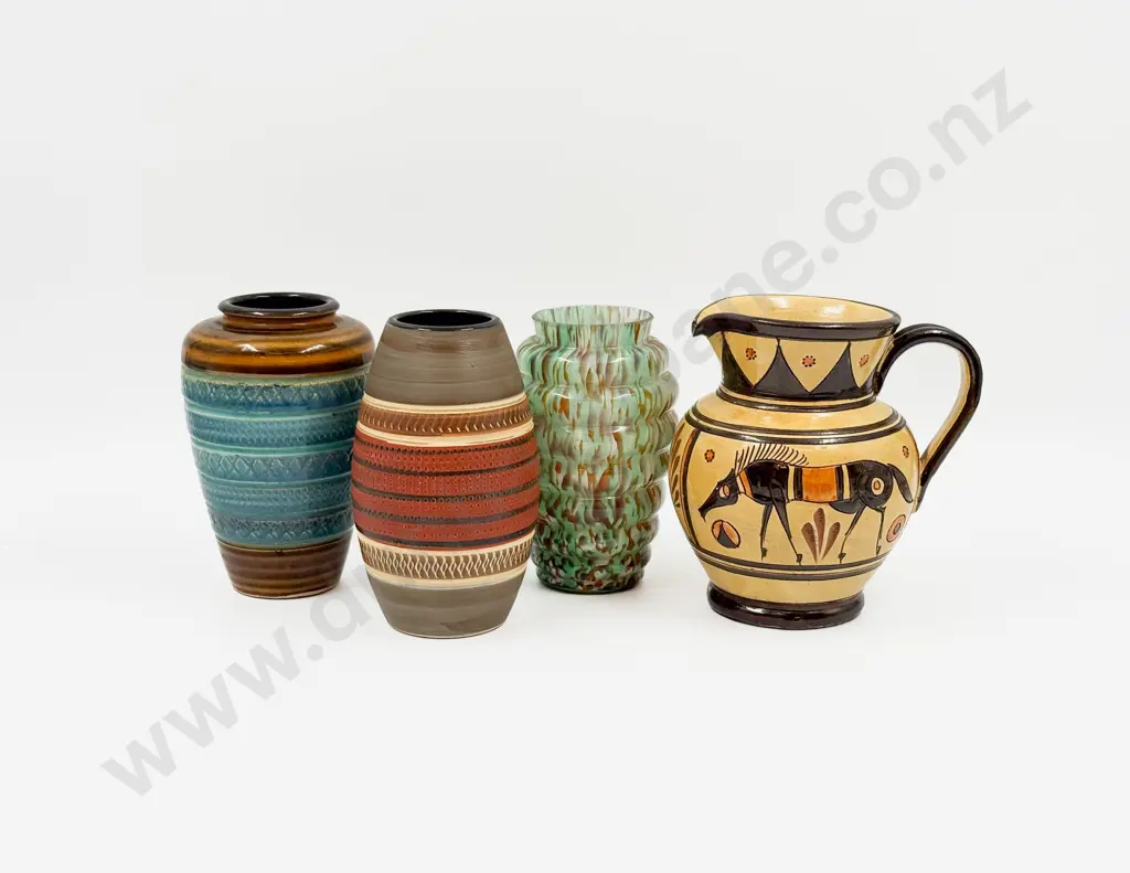West German Pottery Vase With other Jug and Two Vases Image 1++