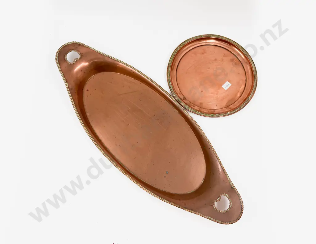 J.S & S Made Handled Copper Tray and Plate Image 1++