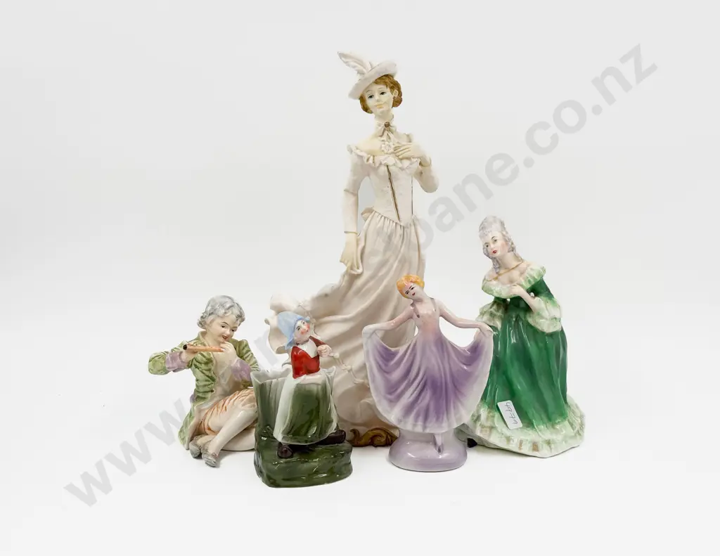 Five Assorted Fancy China Figures Image 1++