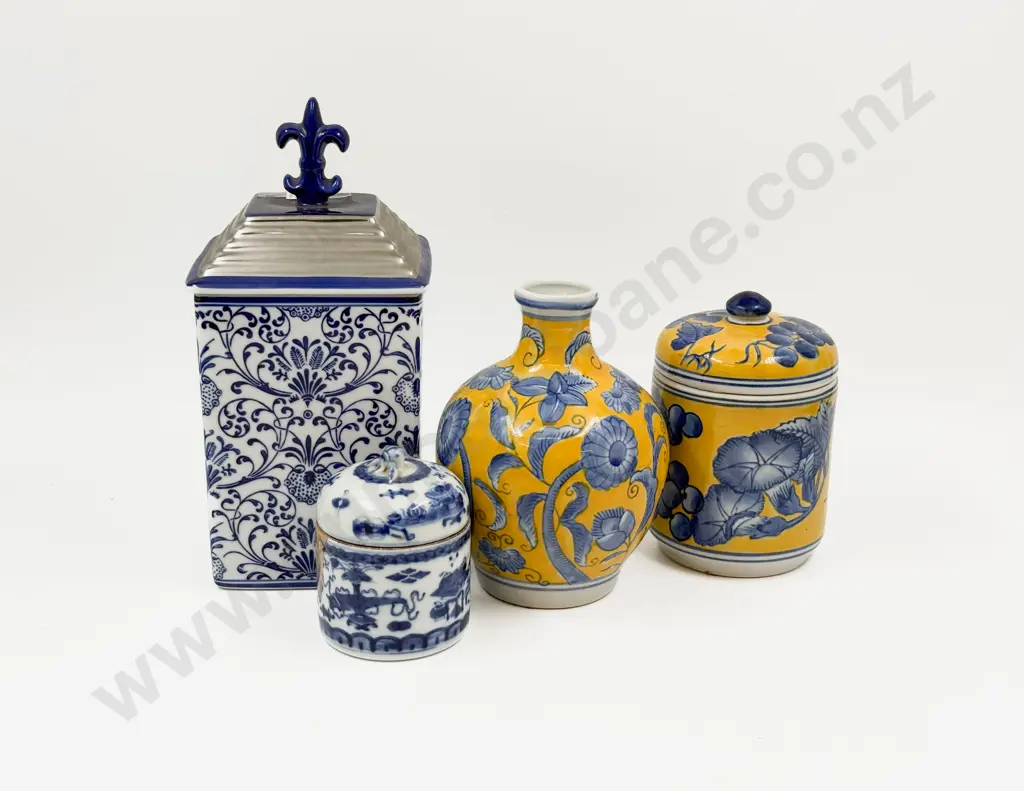 Qty of Assorted China Jars with Vase Image 1++