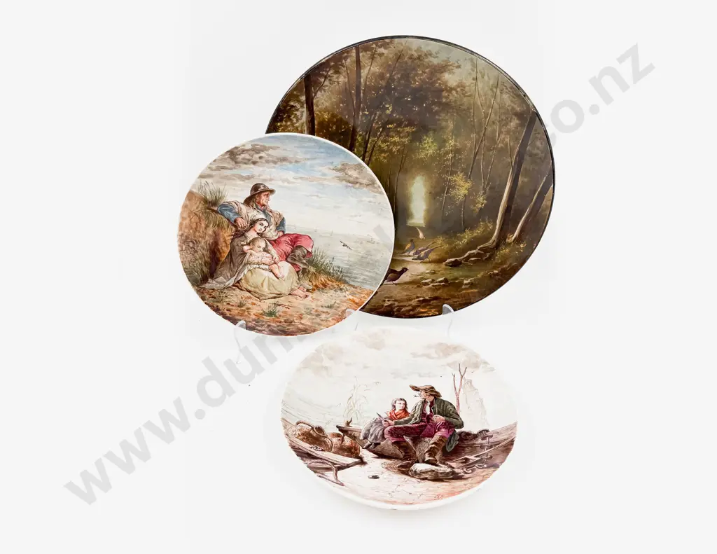 Montreau Ceramic Charger and Pair of Decorative Plates Image 1++