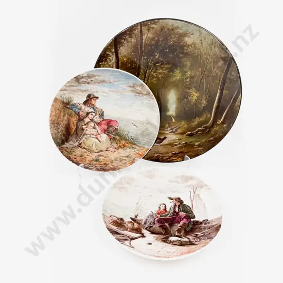 Montreau Ceramic Charger and Pair of Decorative Plates