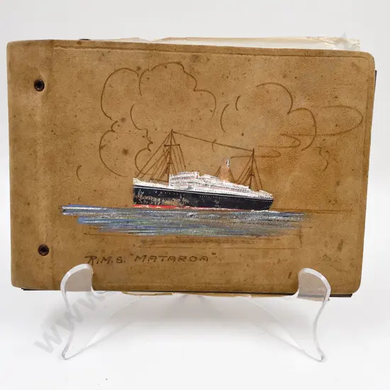 Vintage Handpainted Scrap Book "R.M.S Mataroa"
