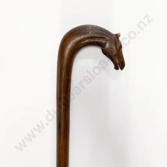 Vintage Carved Horse Head Walking Stick (faults)
