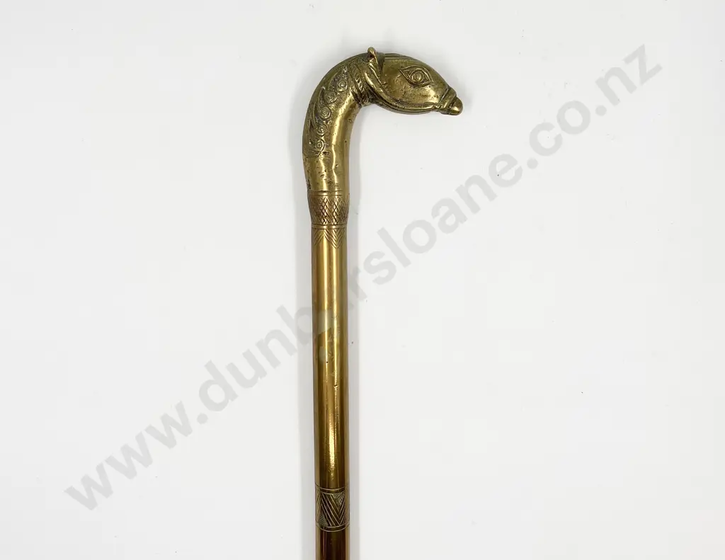 Indian Solid Brass Horse Head Walking Stick Image 1++