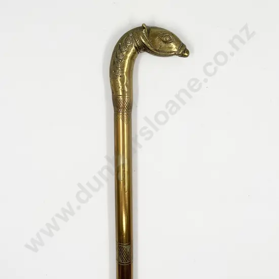 Indian Solid Brass Horse Head Walking Stick