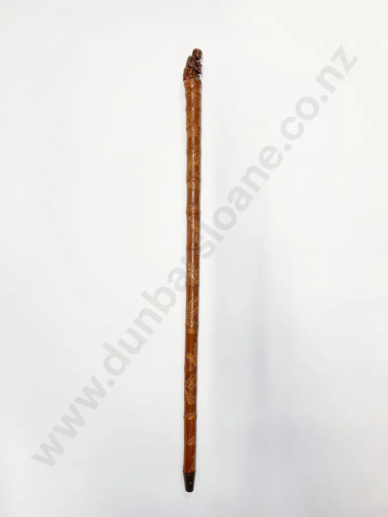 Vintage African Carved Ebony Walking Stick Image 1++