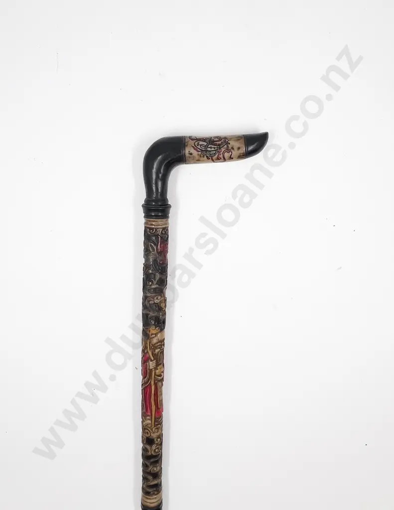 Ornate Chinese Resin Walking Stick Image 1++