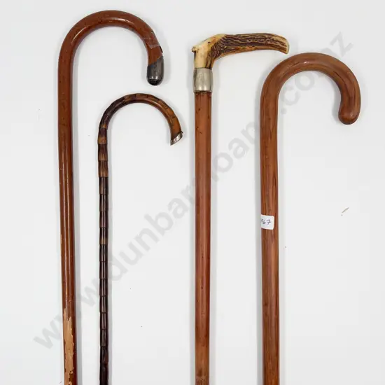 Four Vintage Walking Sticks