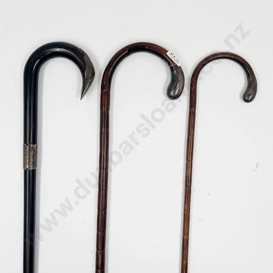 Three Vintage Walking Sticks