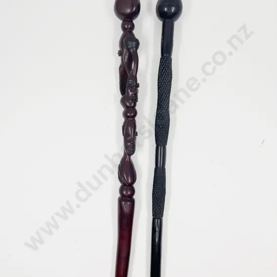 Two African Carved Walking Sticks