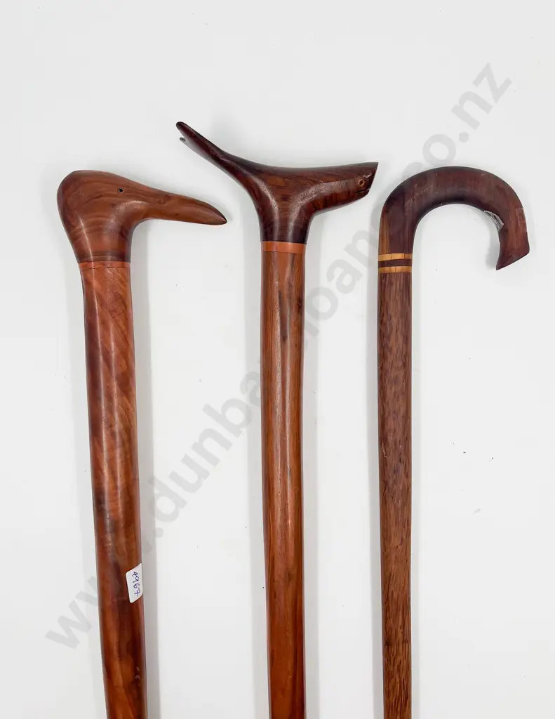 Three Pitcairn Island Walking Sticks Image 1++