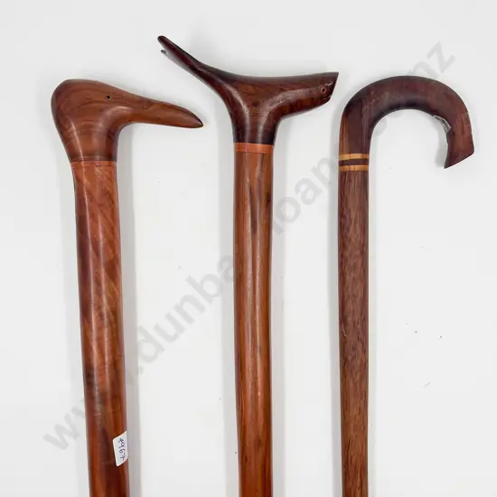 Three Pitcairn Island Walking Sticks