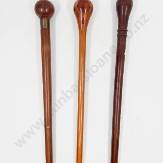 Three Finely Turned Walking Sticks