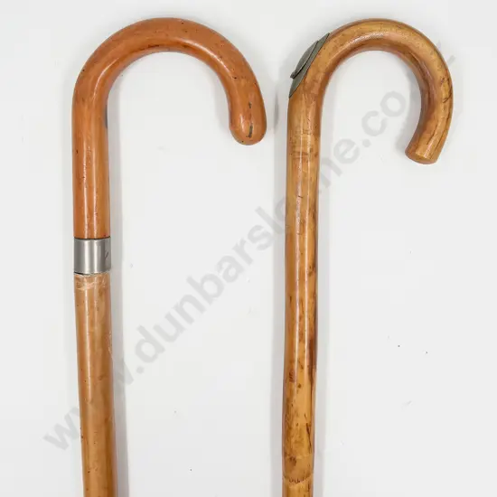 Two Walking Stick Incasing Horse Measure and Umbrella (tip of Umbrella stick missing)