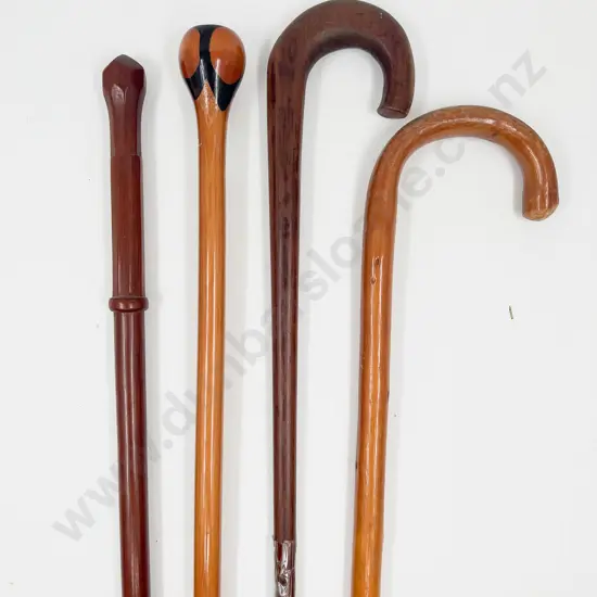 Four Various Walking Sticks