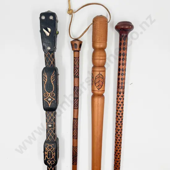 Four Various Walking Sticks