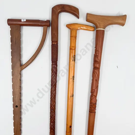 Four Various Walking Sticks