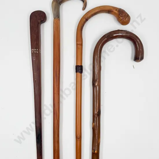 Four Various Walking Sticks