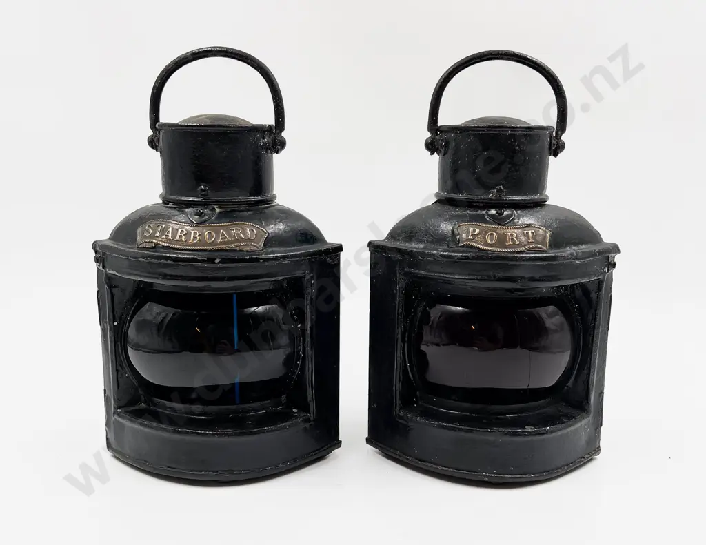 Pair of Vintage Ship Lanterns Image 1++
