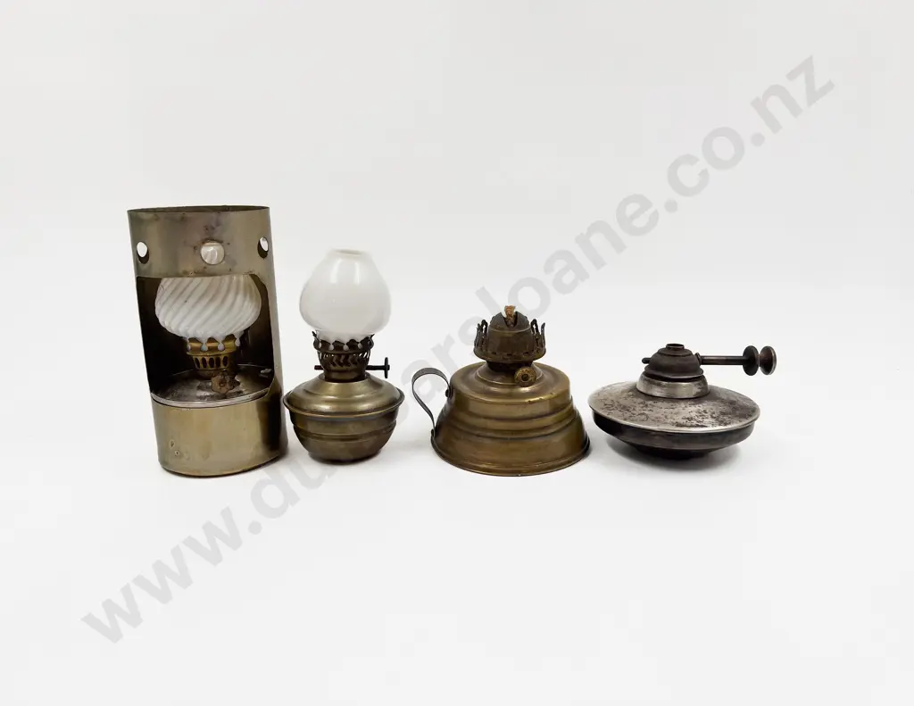 Four Assorted Small Kerosene Lamps Image 1++