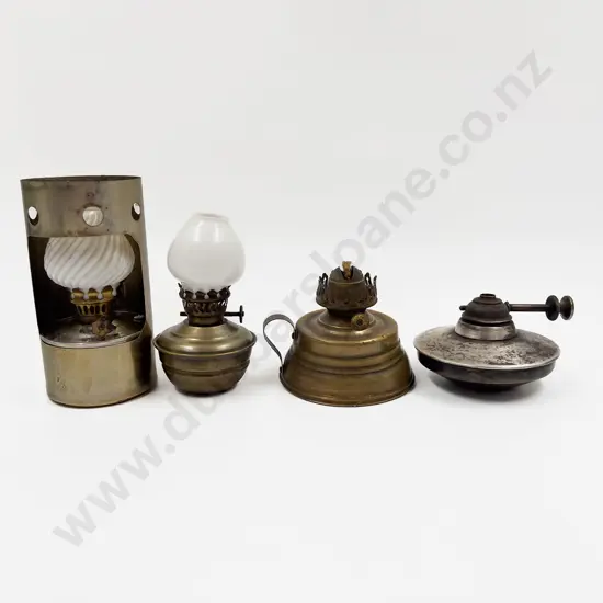 Four Assorted Small Kerosene Lamps