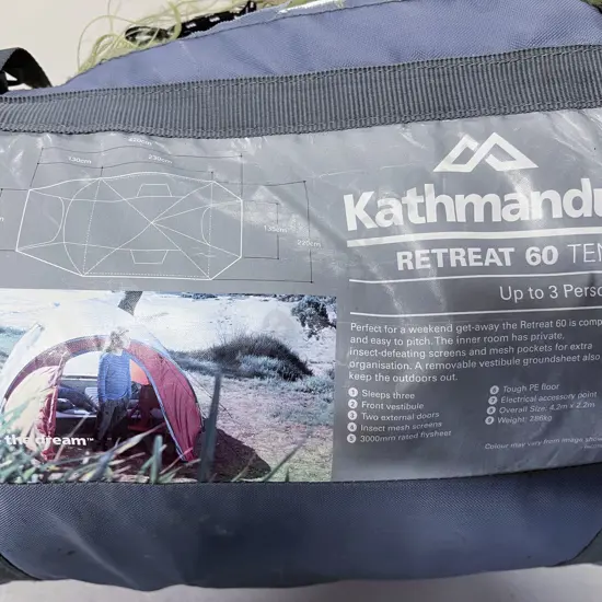 Kathmandu Retreat 60 - 3 Person Tent in Bag