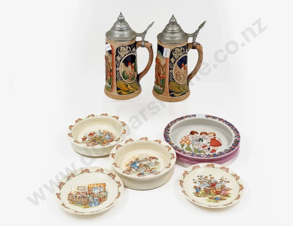 Quantity of Assorted Nursery China & Pair Steins Image 1++