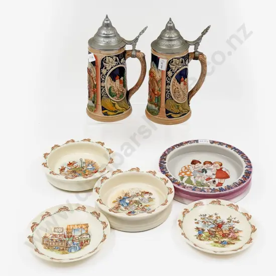 Quantity of Assorted Nursery China & Pair Steins