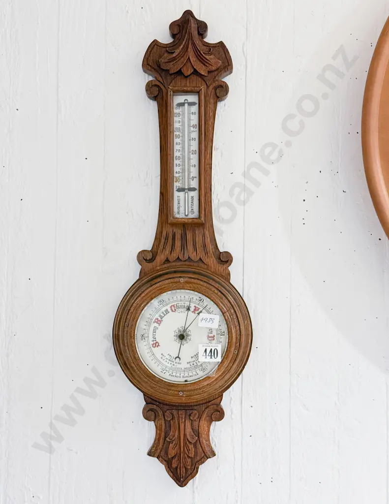 Oak Cased Wall Barometer Image 1++