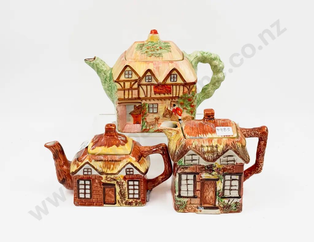 Three Pieces of Assorted Cottage Ware Teapots Image 1++