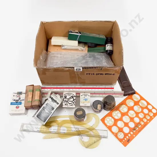 Quantity Assorted Stencils & Writing Implements