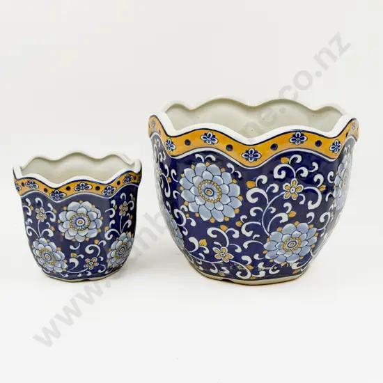 Graduated Pair Floral Planters