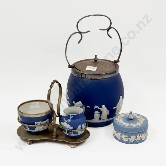Quantity of Assorted Jasperware incl Biscuit Barrel