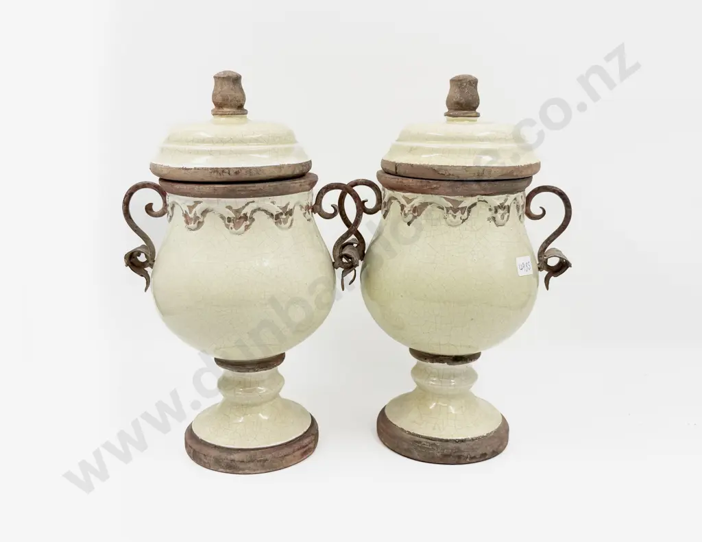 Pair Possible Laura Ashley Lidded Urns Image 1++