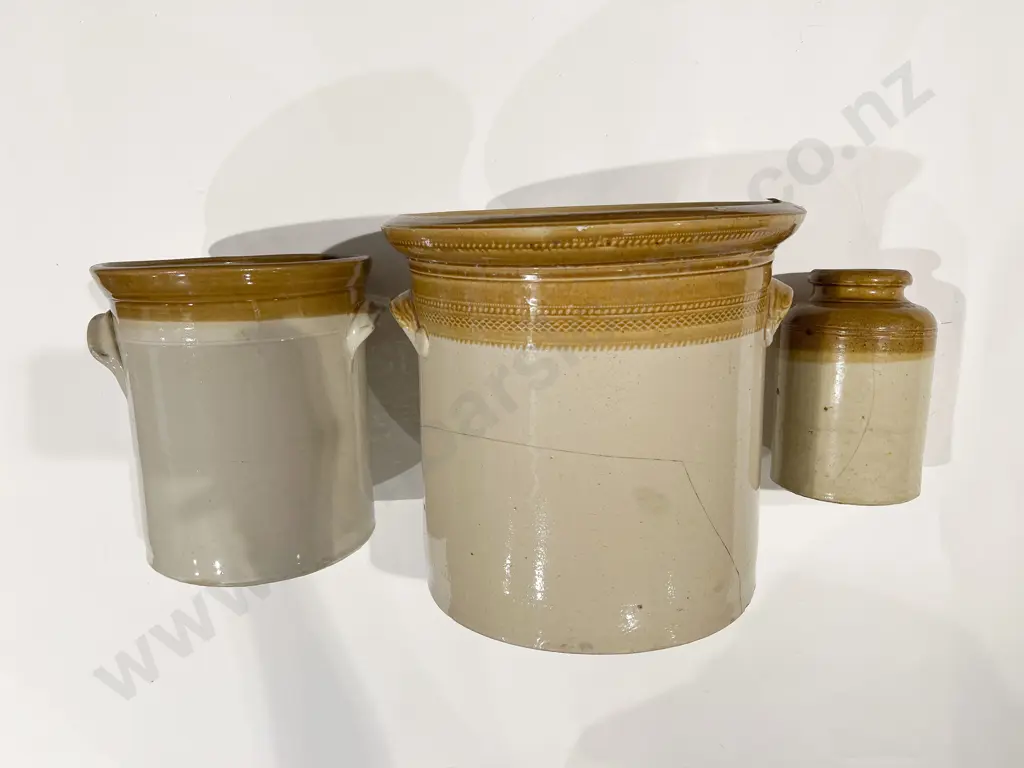 Three Assorted Stoneware Crocks a/f Image 1++