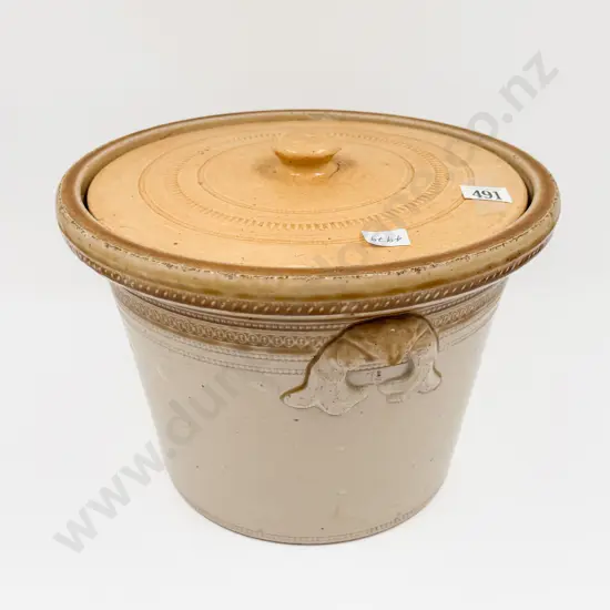 Stoneware Lidded Crock