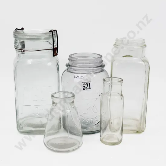 Five Vintage Jars