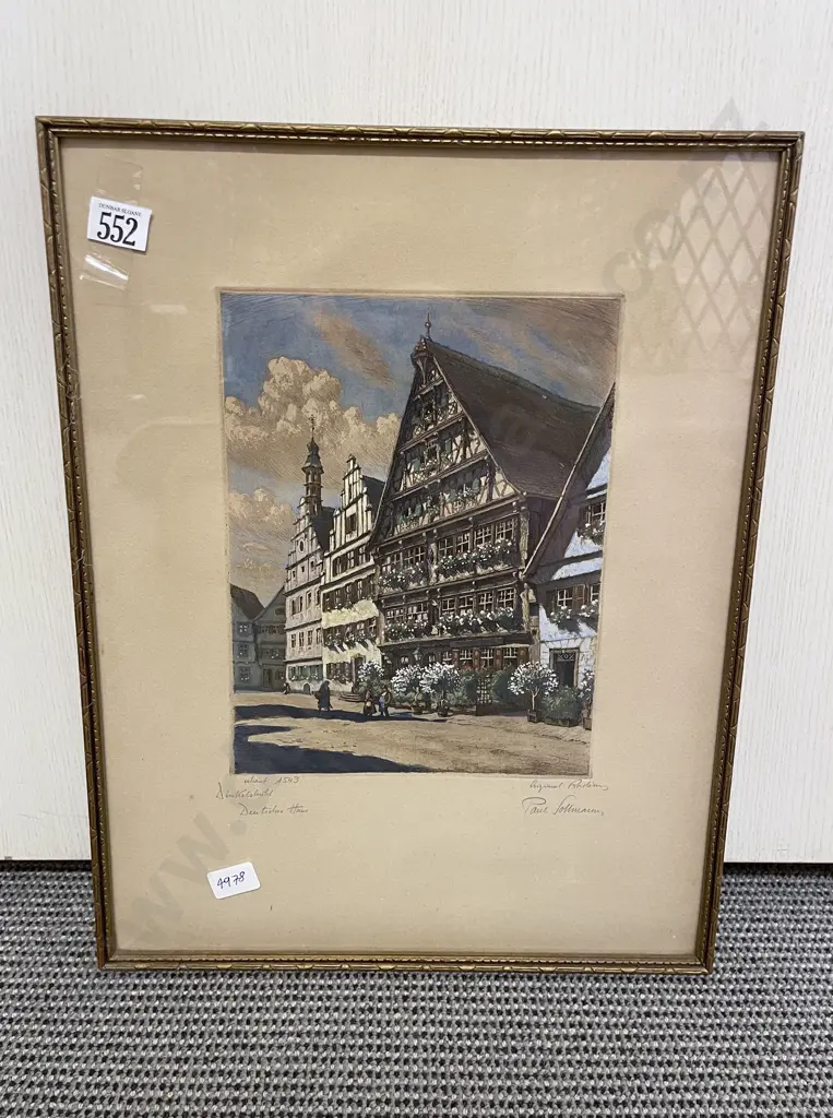 European Etching & Three Assorted Framed Works Image 1++