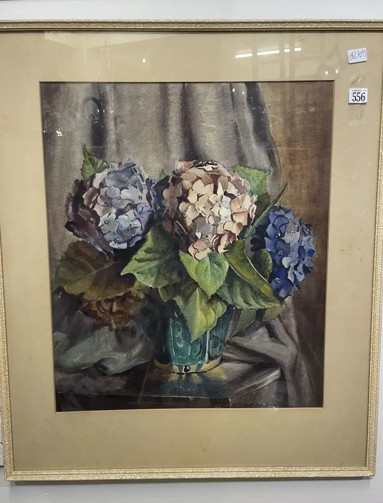 Indistinctly Signed - Hydrangeas - W/C Image 1++